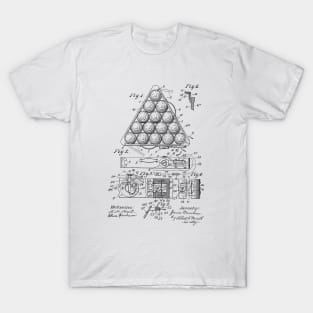 Pool Registering Triangle Vintage Patent Hand Drawing T-Shirt